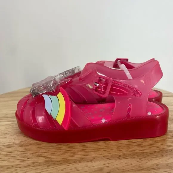 NWT Mini Melissa Possession II Jelly Sandal in Pink Happy Toddler Size 8 - Picture 5 of 8